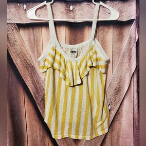Old Navy XS Striped Yellow and White Women's Tank Top